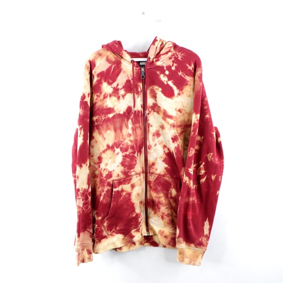 Vintage Nike 6.0 Acid Wash Full Zip Hoodie Red Shirts